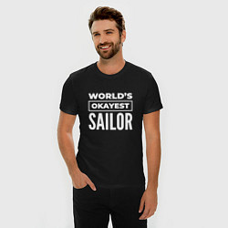 Футболка slim-fit Worlds okayest sailor, цвет: черный — фото 2