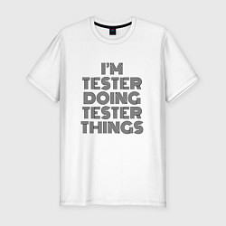 Футболка slim-fit Im doing tester things, цвет: белый