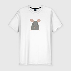 Мужская slim-футболка Минималистичная мышь