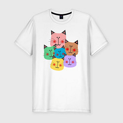 Мужская slim-футболка Забавные котики
