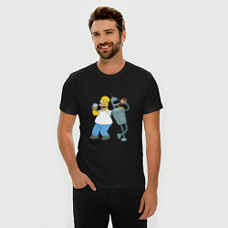 Футболка slim-fit Drunk Homer and Bender, цвет: черный — фото 2