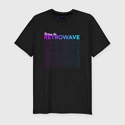 Мужская slim-футболка Riding the retrowave