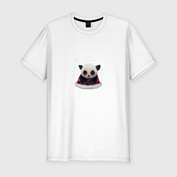 Мужская slim-футболка Понурый панда