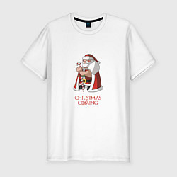 Мужская slim-футболка Christmas is coming