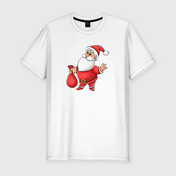 Мужская slim-футболка Красный Дедушка Мороз