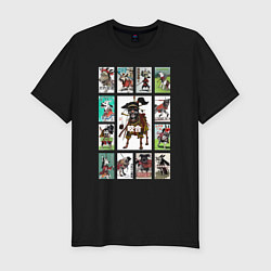 Мужская slim-футболка Нейропостеры с собаками в стиле азиатского кино