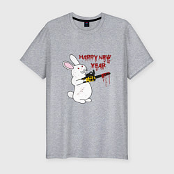 Мужская slim-футболка Злой кролик 2023