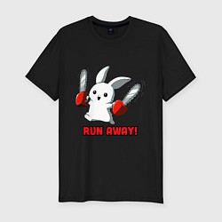 Мужская slim-футболка Rabbit run away
