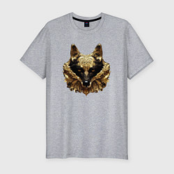 Мужская slim-футболка Золотой волк