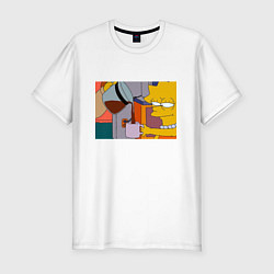 Мужская slim-футболка Лиза Симпсон и кофе