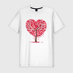 Мужская slim-футболка Дерево в виде сердца