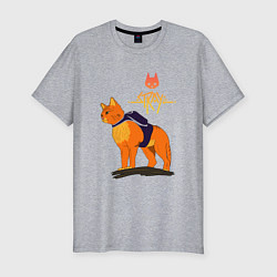 Футболка slim-fit Stray - cat logo, цвет: меланж