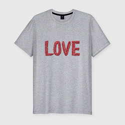 Мужская slim-футболка Любовь из сердец