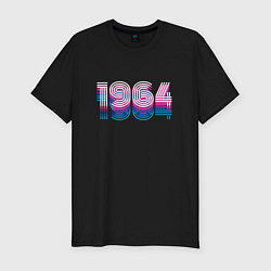 Футболка slim-fit 1964 год ретро неон, цвет: черный