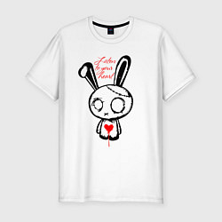 Мужская slim-футболка Слушай своё сердце - rabbit