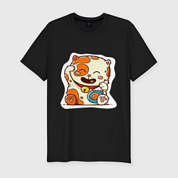 Мужская slim-футболка Kitten and fish