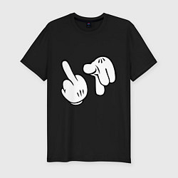 Футболка slim-fit Hands - fuck you, цвет: черный
