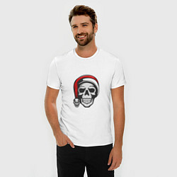 Футболка slim-fit Новогодний черепок, цвет: белый — фото 2