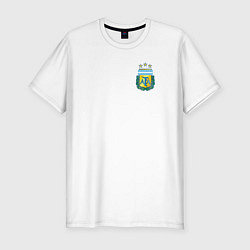 Футболка slim-fit Герб федерации футбола Аргентины, цвет: белый