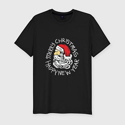Мужская slim-футболка Santa new year