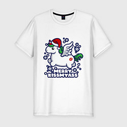 Футболка slim-fit Unicorn - merry kiss my ass, цвет: белый