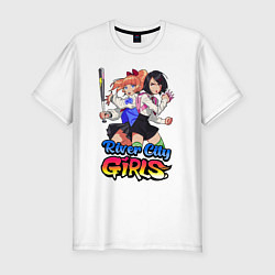 Мужская slim-футболка River city girls - Misako and Kyoko