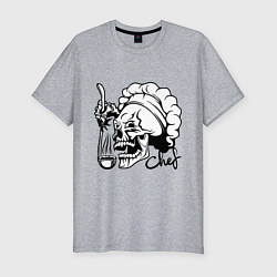 Мужская slim-футболка Chef skull