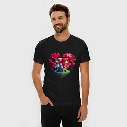 Футболка slim-fit Влюбленные в Minecraft, цвет: черный — фото 2