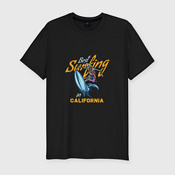 Мужская slim-футболка Лучший серфинг в Калифорнии