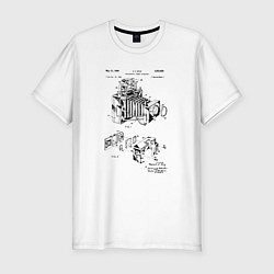 Мужская slim-футболка Vintage Camera Patent Винтажная камера Патент