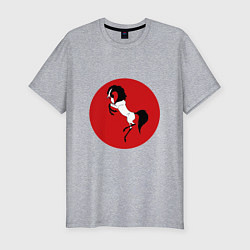 Мужская slim-футболка Японский конь