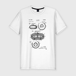 Мужская slim-футболка Патент на камень для керлинга