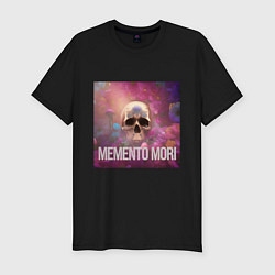 Футболка slim-fit Череп в цветах memento mori, цвет: черный