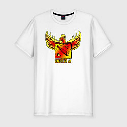 Футболка slim-fit Дота 2 - огненный феникс, цвет: белый