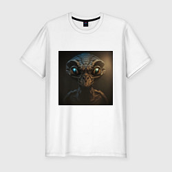 Футболка slim-fit Гость из космоса, цвет: белый