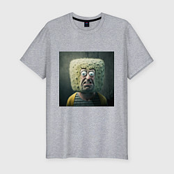 Футболка slim-fit Человек-квадратная голова, цвет: меланж