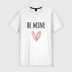 Мужская slim-футболка Be mine - doodle heart