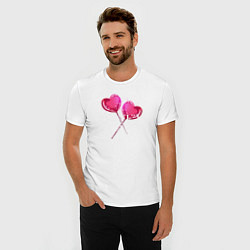 Футболка slim-fit Sweet sweet sweet love, цвет: белый — фото 2