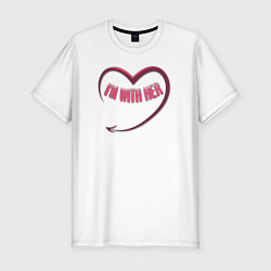 Мужская slim-футболка Сердце я с ней
