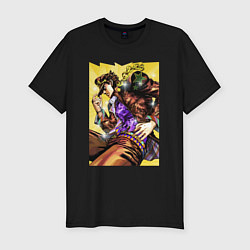 Футболка slim-fit Джотаро Куджо - JoJo Bizarre Adventure, цвет: черный