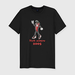 Мужская slim-футболка Hot since 2005