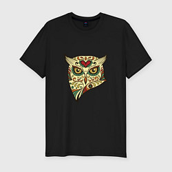 Мужская slim-футболка Owl color