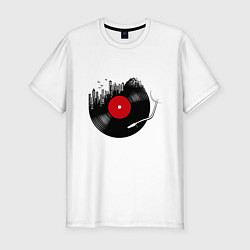 Футболка slim-fit Vinyl city, цвет: белый