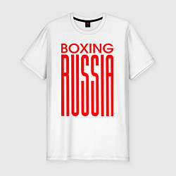Футболка slim-fit Бокс Российская сборная, цвет: белый