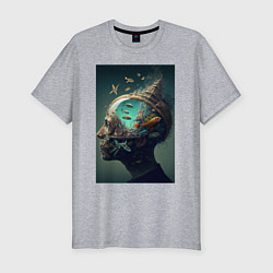 Футболка slim-fit Мысли о море, цвет: меланж