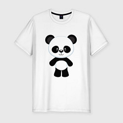Футболка slim-fit Панда милашка, цвет: белый