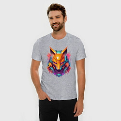 Футболка slim-fit Кибер лиса, цвет: меланж — фото 2