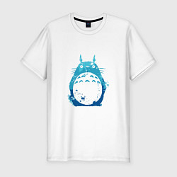 Мужская slim-футболка Blue Totoro
