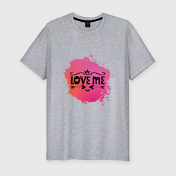 Мужская slim-футболка Love me дудл