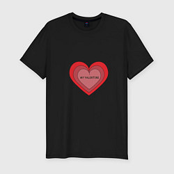Мужская slim-футболка Сердце my valentine